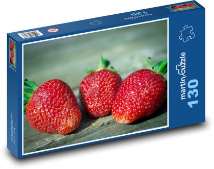 Červené jahody - ovoce, bobule - Puzzle 130 dílků, rozměr 28,7x20 cm