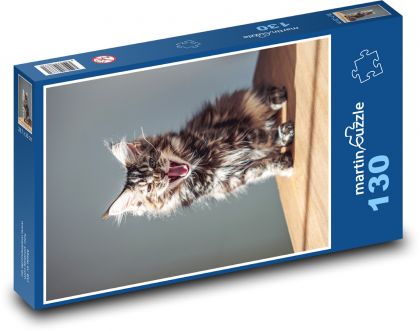 Kočka domácí - kotě, řev - Puzzle 130 dílků, rozměr 28,7x20 cm