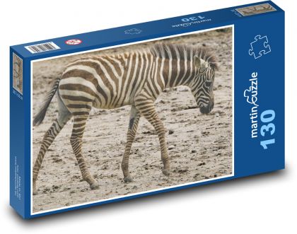 Zebra - dziecko, zwierzę - Puzzle 130 elementów, rozmiar 28,7x20 cm