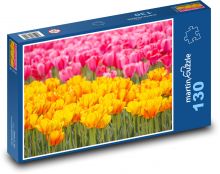 Pole tulipánů - květiny, zahrada Puzzle 130 - 28,7x20 cm