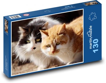 Kočky - domácí mazlíčci, zvířata - Puzzle 130 dílků, rozměr 28,7x20 cm