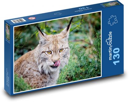 Ryś - zwierzę, kot - Puzzle 130 elementów, rozmiar 28,7x20 cm