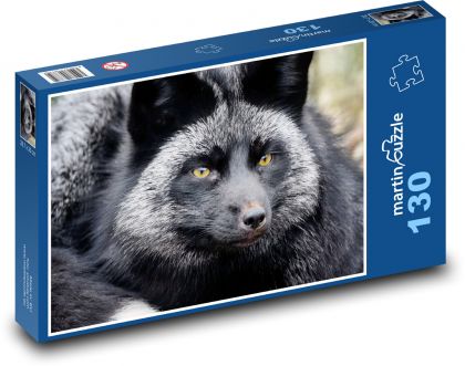 Silver fox - mammal, animal - Puzzle 130 pieces, size 28.7x20 cm 