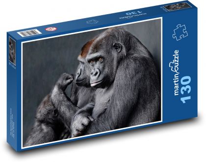 Gorila - primát, opice - Puzzle 130 dielikov, rozmer 28,7x20 cm 