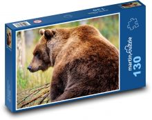 Medvěd hnědý - grizzly, zvíře Puzzle 130 dílků - 28,7 x 20 cm