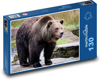 Grizzly - medvěd, zvíře - Puzzle 130 dílků, rozměr 28,7x20 cm