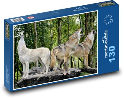 Vlci - vytie vlkov, dravci - Puzzle 130 dielikov, rozmer 28,7x20 cm 