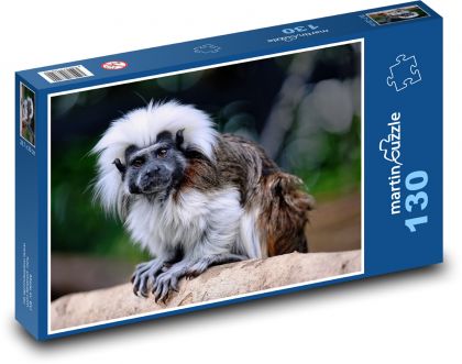 Tamaryna - mała małpa, zwierzę - Puzzle 130 elementów, rozmiar 28,7x20 cm