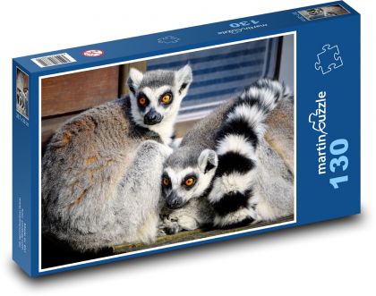 Lemur - zoo, savec - Puzzle 130 dílků, rozměr 28,7x20 cm
