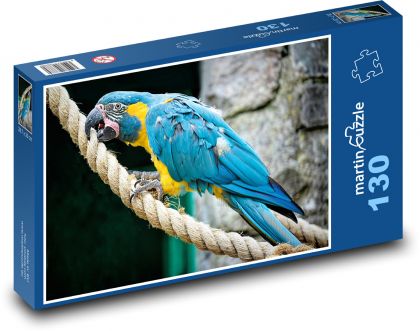 Papagei auf einem Seil - Vogel, Ara - Puzzle - 130 Teile