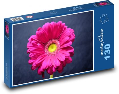 Růžová gerbera - květina, zahrada - Puzzle 130 dílků, rozměr 28,7x20 cm