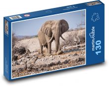 Slon - Namibie, národní park Puzzle 130 dílků - 28,7 x 20 cm