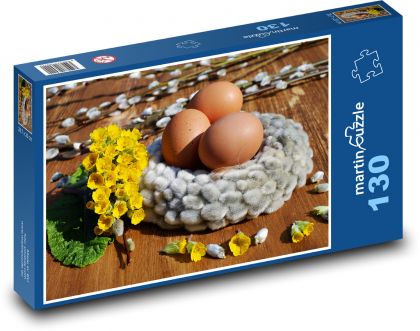 Velikonoční vajíčka - květina, vejce - Puzzle 130 dílků, rozměr 28,7x20 cm