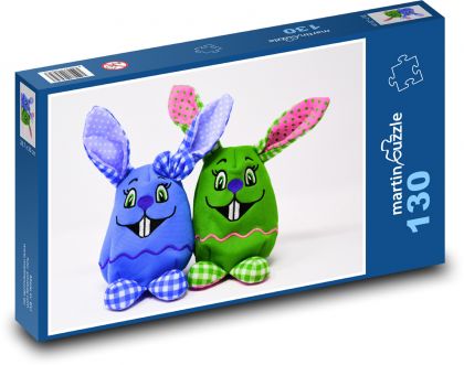 Zając wielkanocny - zabawka, dekoracja - Puzzle 130 elementów, rozmiar 28,7x20 cm