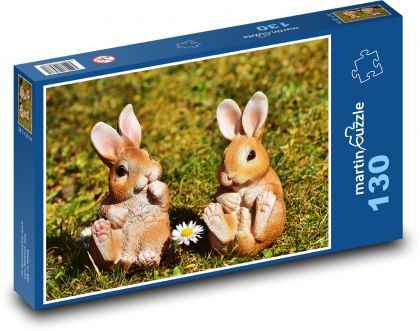 Velkonoční zajíček - dekorace, jaro - Puzzle 130 dílků, rozměr 28,7x20 cm