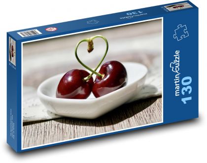 Red cherries - harvest, fruit - Puzzle 130 pieces, size 28.7x20 cm 