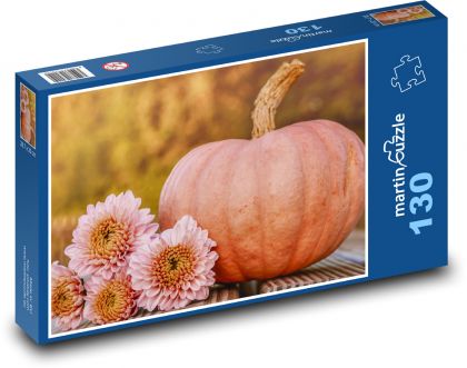 Herbstdekoration - Kürbis, Blume - Puzzle - 130 Teile