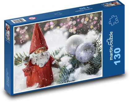 Santa Claus - Christmas time, decorations - Puzzle 130 pieces, size 28.7x20 cm 