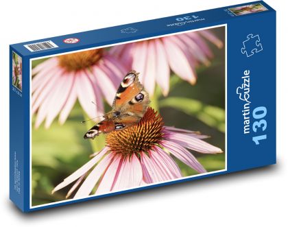 Peacock eye - butterfly, pollination - Puzzle 130 pieces, size 28.7x20 cm 