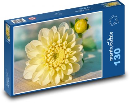 Žlté dahlia - kvetina, záhrada - Puzzle 130 dielikov, rozmer 28,7x20 cm 
