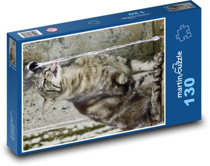Domácí mazlíček - kočka, napít se - Puzzle 130 dílků, rozměr 28,7x20 cm
