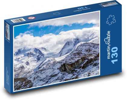 Horský svět - ledovec, Alpy - puzzle 130 dílků