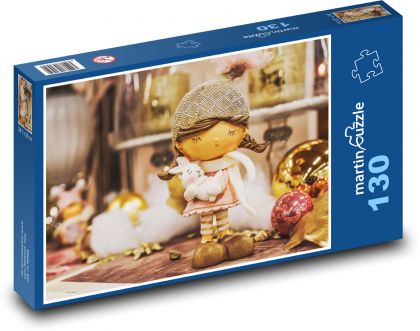 Vánoční dekorace - roztomilá postava, figurka - Puzzle 130 dílků, rozměr 28,7x20 cm