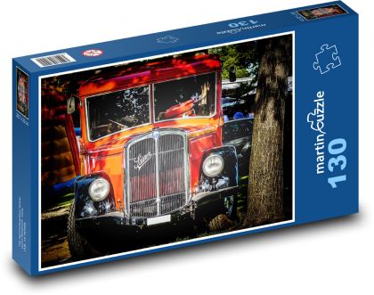 Starožitné auto - nákladní vůz, historický  - Puzzle 130 dílků, rozměr 28,7x20 cm