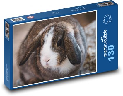 Beraní králík - uši, zvíře - Puzzle 130 dílků, rozměr 28,7x20 cm