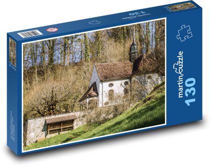 Chapel - religion, forest - Puzzle 130 pieces, size 28.7x20 cm 