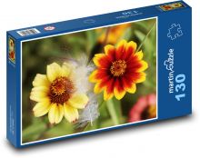 Oranžové květy - rostlina, zahrada Puzzle 130 dílků - 28,7 x 20 cm