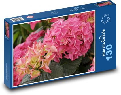 Kvetina hortenzie - okrasné kríky, rastliny - Puzzle 130 dielikov, rozmer 28,7x20 cm 