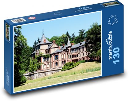 Historický kaštieľ - budova, domy - Puzzle 130 dielikov, rozmer 28,7x20 cm 