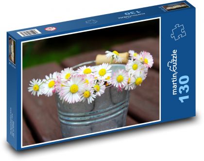 Sedmikrásky - jarní květiny, jaro - Puzzle 130 dílků, rozměr 28,7x20 cm