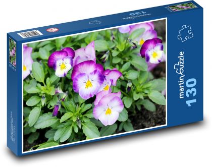 Macešky - jaro, květiny - Puzzle 130 dílků, rozměr 28,7x20 cm