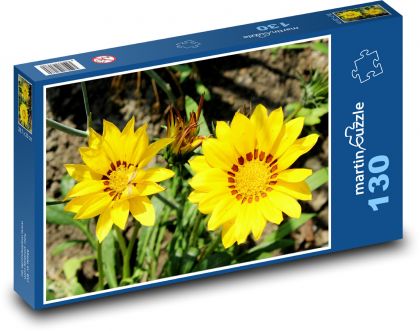 Letnie kwiaty - gazania, ogród - Puzzle 130 elementów, rozmiar 28,7x20 cm