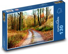 Cesta v lese - podzim, příroda Puzzle 130 dílků - 28,7 x 20 cm