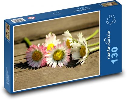 Sedmikrásky - jaro, květiny - Puzzle 130 dílků, rozměr 28,7x20 cm