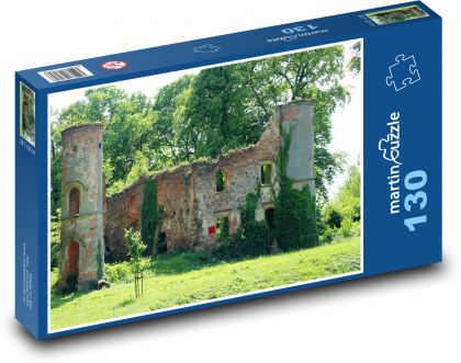 Ruiny hradu - památník, příroda  - Puzzle 130 dílků, rozměr 28,7x20 cm