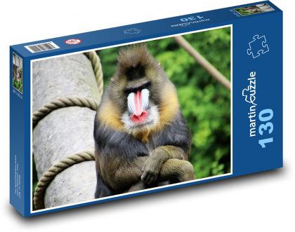 Pavián - opice, zvíře - Puzzle 130 dílků, rozměr 28,7x20 cm