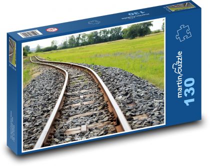 Železniční trať - koleje, železnice  - Puzzle 130 dílků, rozměr 28,7x20 cm