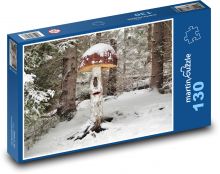 Houba - les v zimě, sníh Puzzle 130 dílků - 28,7 x 20 cm