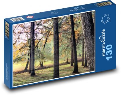 Les - stromy, lesná cesta - Puzzle 130 dielikov, rozmer 28,7x20 cm 