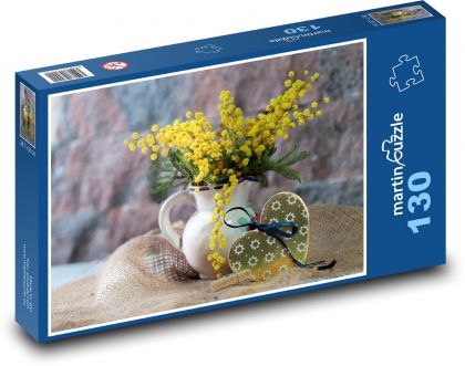 Kytica - láska, srdce - Puzzle 130 dielikov, rozmer 28,7x20 cm 