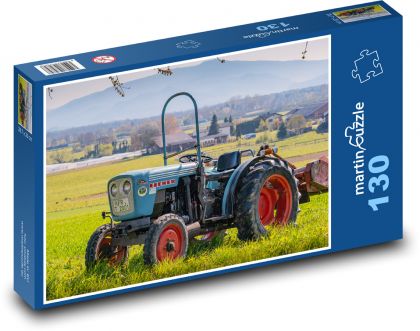 Traktor - starožitné auto, retro - puzzle 130 dílků