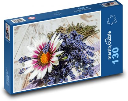Gazania - kwiat, ogród - Puzzle 130 elementów, rozmiar 28,7x20 cm