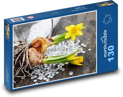 Yellow daffodils - spring flowers, flower - Puzzle 130 pieces, size 28.7x20 cm 