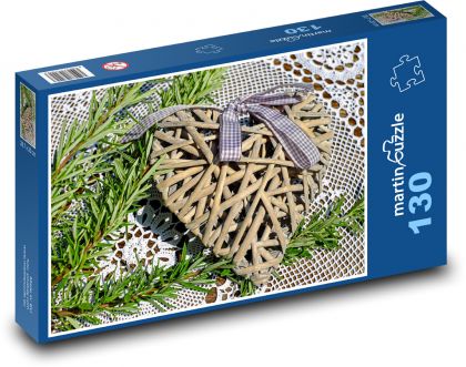 Serce - kochać, romans - Puzzle 130 elementów, rozmiar 28,7x20 cm