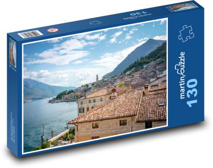 Gardské jezero - Itálie, vesnice - Puzzle 130 dílků, rozměr 28,7x20 cm