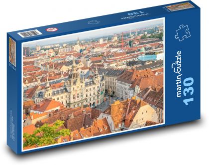 Graz - radnice, Rakousko - Puzzle 130 dílků, rozměr 28,7x20 cm